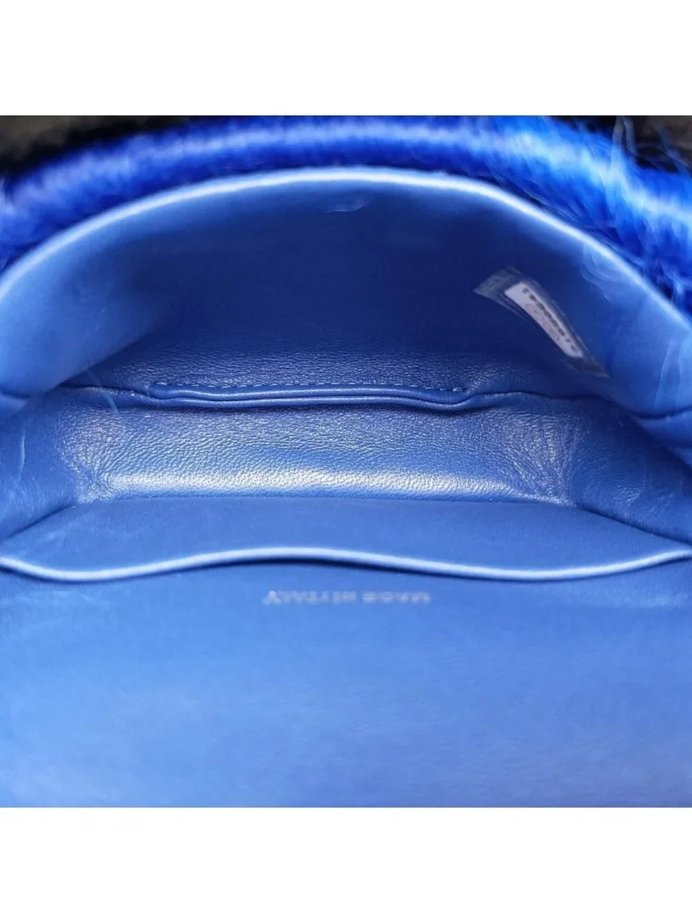 Chanel Shearling CC Hook Card Holder Blue Wool